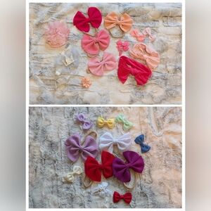 Large Lot of Rainbow Colors Hair Bows Clips Baby Toddler Headbands Bow